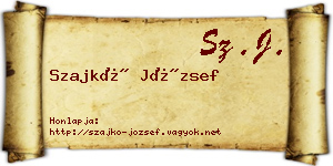Szajkó József névjegykártya