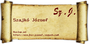 Szajkó József névjegykártya
